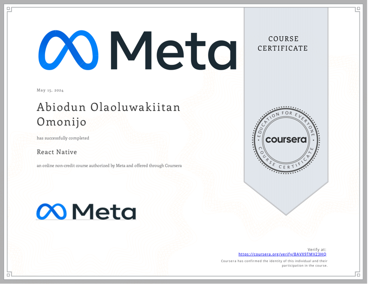 Coursera Professional Certificate